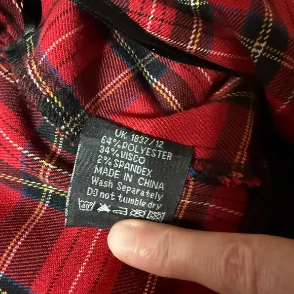 Hell Bunny Red Plaid Dress with Black Accents. Ladies Large - Picture 9 of 12